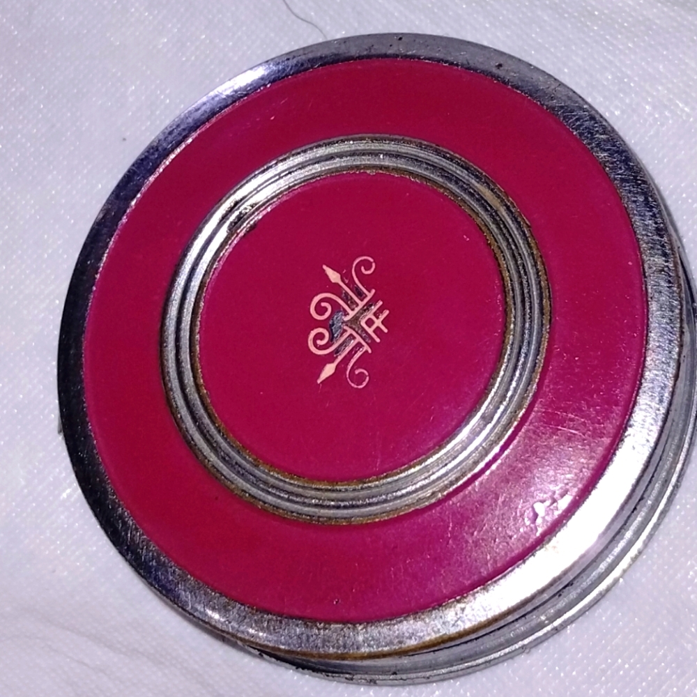 Vintage Art Deco Elmo Rouge Makeup Powder Compact Mirror